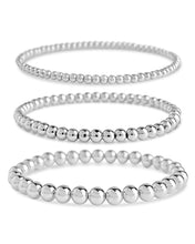 Load image into Gallery viewer, Sterling Silver Beaded Stretch Bracelet Sets