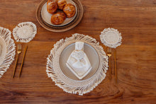 Load image into Gallery viewer, Round Macrame Placemat and Coaster Set of 4