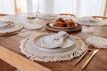 Load image into Gallery viewer, Round Macrame Placemat and Coaster Set of 4
