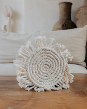 Load image into Gallery viewer, Round Macrame Placemat and Coaster Set of 4