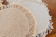Load image into Gallery viewer, Round Macrame Placemat and Coaster Set of 4