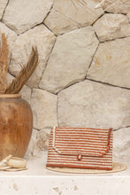 Load image into Gallery viewer, Stripes Rattan Clutch