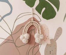 Load image into Gallery viewer, Wood Beaded Pom Pom Rainbow