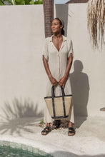 Load image into Gallery viewer, Raja Leather and Cane Carryall Bag