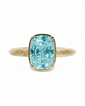 Load image into Gallery viewer, Sterling Silver Mini Aquamarine Elongated Cushion Ring