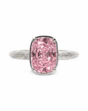 Load image into Gallery viewer, Sterling Silver Mini Pink Sapphire Cushion Ring