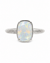 Load image into Gallery viewer, Sterling Silver Mini Opal Elongated Cushion Ring
