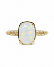 Load image into Gallery viewer, Sterling Silver Mini Opal Elongated Cushion Ring