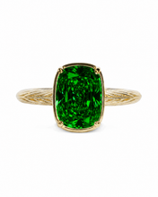Load image into Gallery viewer, Sterling Silver Mini Emerald Elongated Cushion Ring