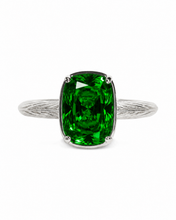 Load image into Gallery viewer, Sterling Silver Mini Emerald Elongated Cushion Ring