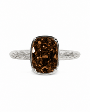 Load image into Gallery viewer, Sterling Silver Mini Chocolate Elongated Cushion Ring