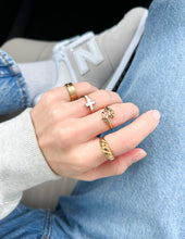 Load image into Gallery viewer, White Enamel Cross Ring