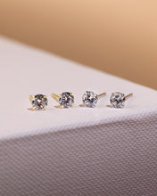 Load image into Gallery viewer, Sterling Silver 4mm CZ Stud Earrings