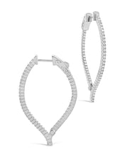 Load image into Gallery viewer, CZ Inside Out Teardrop Drop Earrings