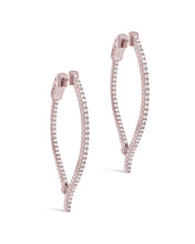 Load image into Gallery viewer, CZ Inside Out Teardrop Drop Earrings