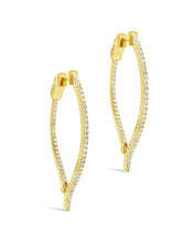 Load image into Gallery viewer, CZ Inside Out Teardrop Drop Earrings