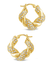 Load image into Gallery viewer, Florence CZ Twist Hoop Earrings