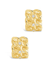 Load image into Gallery viewer, Carleene CZ Chain Huggie Hoop Earrings