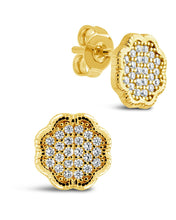 Load image into Gallery viewer, Rose Petal CZ Stud Earrings