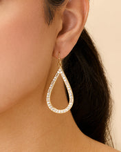 Load image into Gallery viewer, Evangeline CZ Teardrop Hoop Earrings