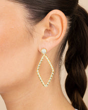Load image into Gallery viewer, Geometric CZ Diamond Drop Stud Earrings