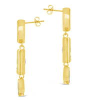 Load image into Gallery viewer, Bella Square & Oval CZ Drop Earrings