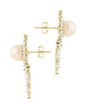 Load image into Gallery viewer, Rhianna CZ & Pearl Statement Stud Earrings