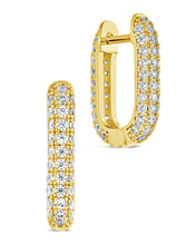Load image into Gallery viewer, Mara CZ Rectangle Hoop Earrings