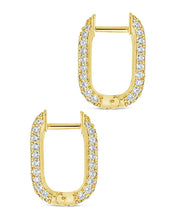 Load image into Gallery viewer, Mara CZ Rectangle Hoop Earrings