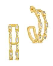 Load image into Gallery viewer, Neah CZ Station Hoop Earrings