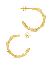 Load image into Gallery viewer, Neah CZ Station Hoop Earrings