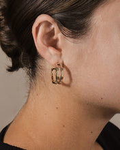 Load image into Gallery viewer, Neah CZ Station Hoop Earrings