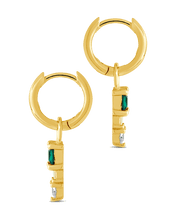 Load image into Gallery viewer, Harmony CZ & Opal Charm Hoop Earrings