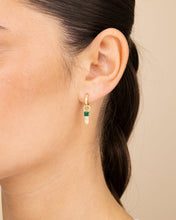 Load image into Gallery viewer, Harmony CZ & Opal Charm Hoop Earrings