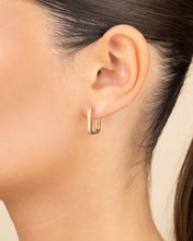 Load image into Gallery viewer, Piper CZ Rectangle Hoop Earrings