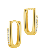 Load image into Gallery viewer, Nadine CZ Rectangle Hoop Earrings