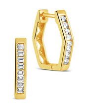 Load image into Gallery viewer, Dani CZ Geometric Micro Hoop Earrings