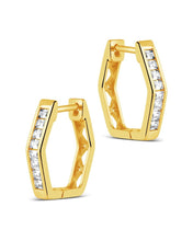 Load image into Gallery viewer, Dani CZ Geometric Micro Hoop Earrings