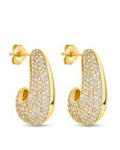 Load image into Gallery viewer, Callie CZ Teardrop Polished Earring