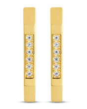 Load image into Gallery viewer, Aria Geometric CZ Micro Hoop Earrings