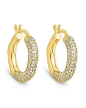 Load image into Gallery viewer, Cordelia CZ Studded Hoop Earrings