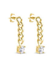 Load image into Gallery viewer, Phoebe CZ Chain Link Drop Stud Earrings