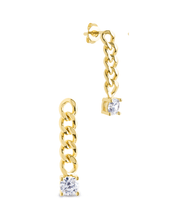 Load image into Gallery viewer, Phoebe CZ Chain Link Drop Stud Earrings