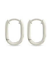 Load image into Gallery viewer, Casey Rectangular CZ Hoop Earrings