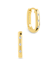 Load image into Gallery viewer, Casey Rectangular CZ Hoop Earrings