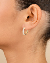 Load image into Gallery viewer, Francesca CZ Rectangular Hoop Earrings