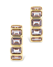 Load image into Gallery viewer, Nyssa Bezel CZ Station Hoop Earrings