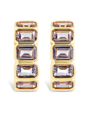 Load image into Gallery viewer, Nyssa Bezel CZ Station Hoop Earrings