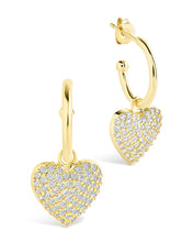 Load image into Gallery viewer, Disco Heart CZ Micro Hoop Earrings