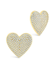 Load image into Gallery viewer, Disco Heart CZ Statement Stud Earrings